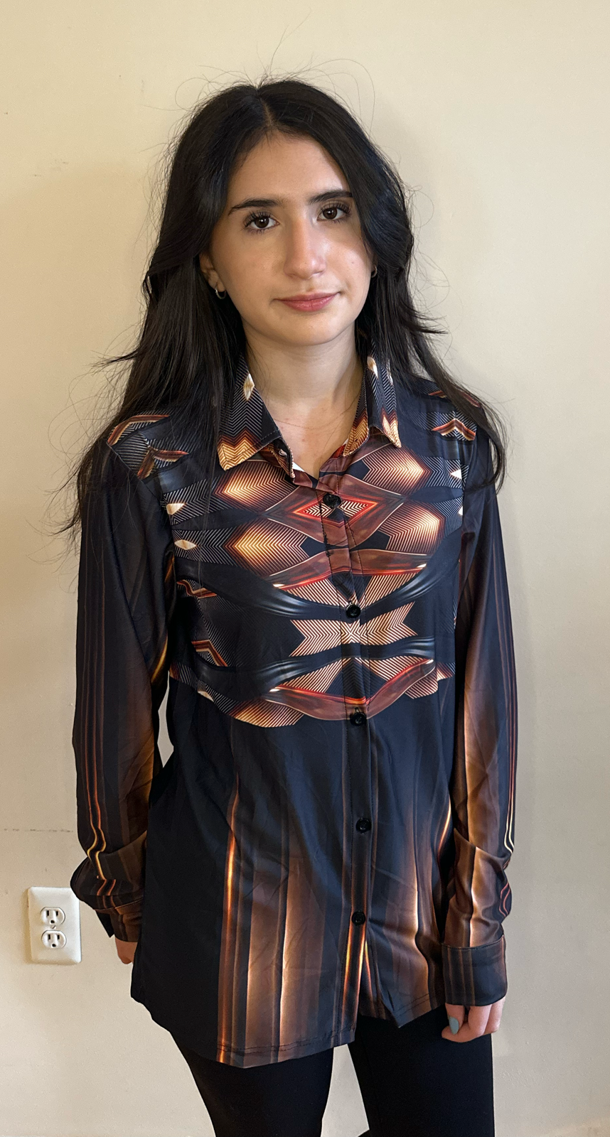 Gold 3D,Casual shirt,Long sleeve for women