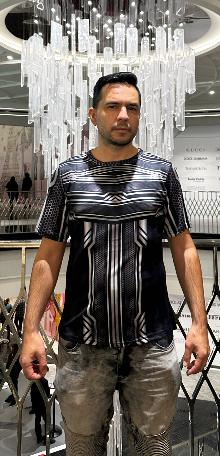 Silver line,O-neck,Short sleeve for men