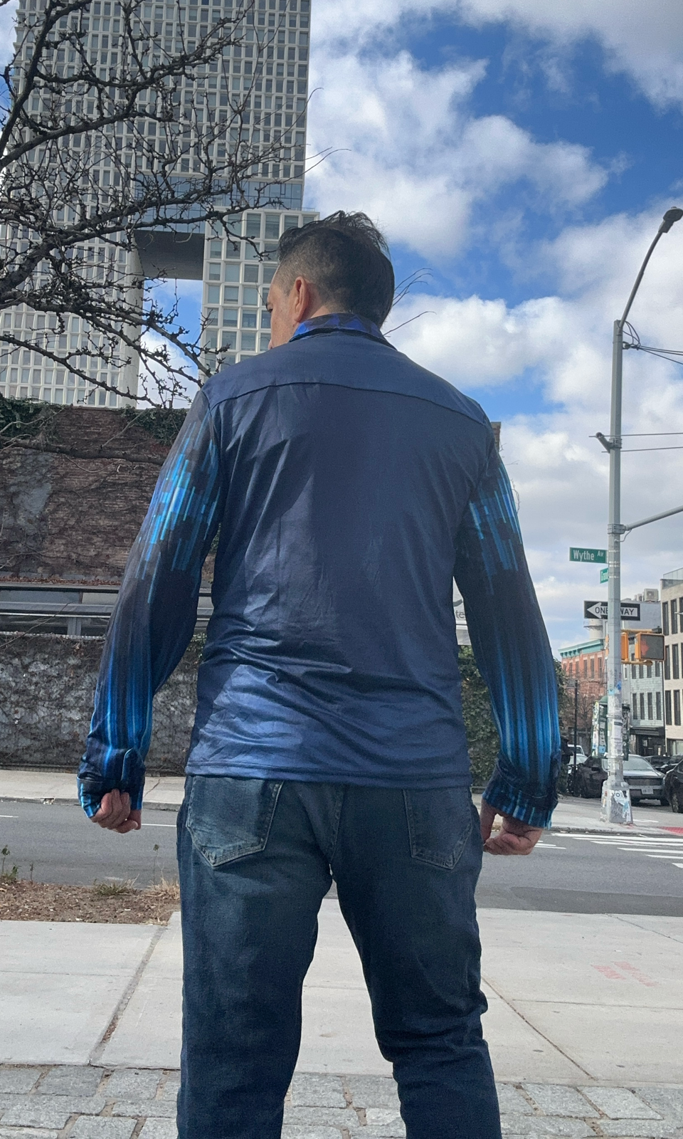 Blue Cube,Casual shirt,Long sleeve for men