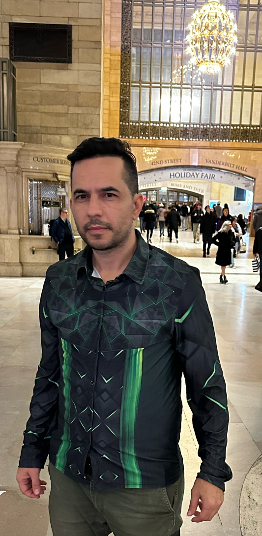 Green triangle,Casual shirt,Long sleeve for men