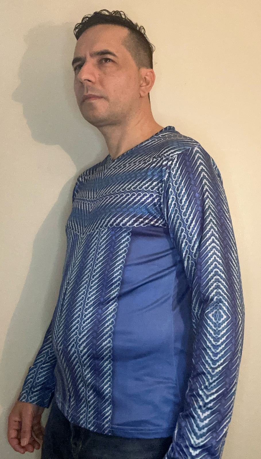 Blue maley,Style:V-neck,Long sleeve for men