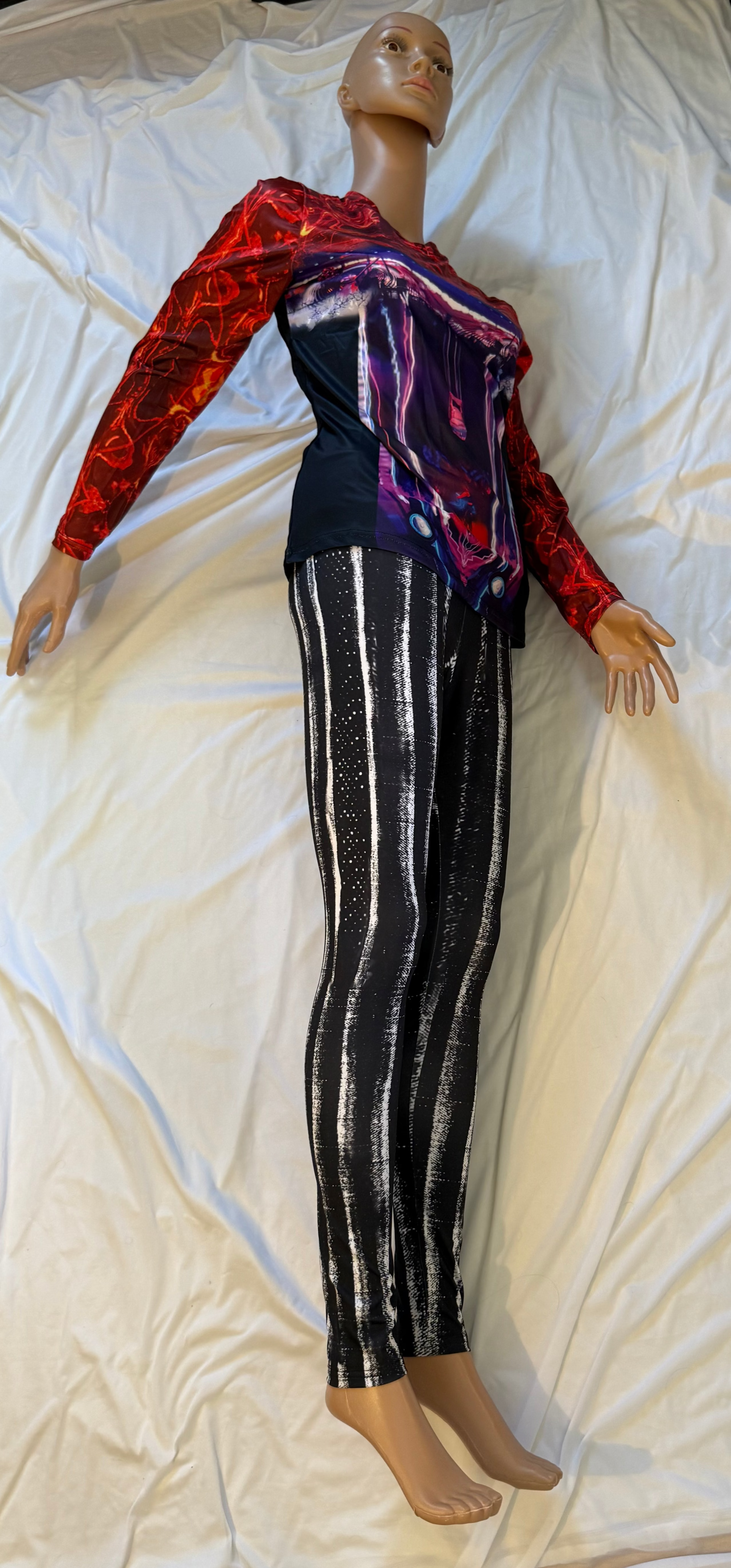 Black tie dye jeans pattern,Women&