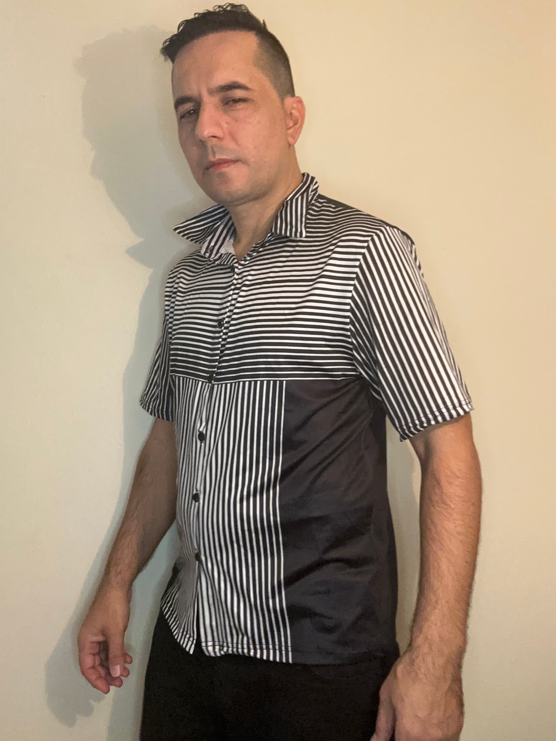 Line 3D,Casual shirt,Short sleeve for men