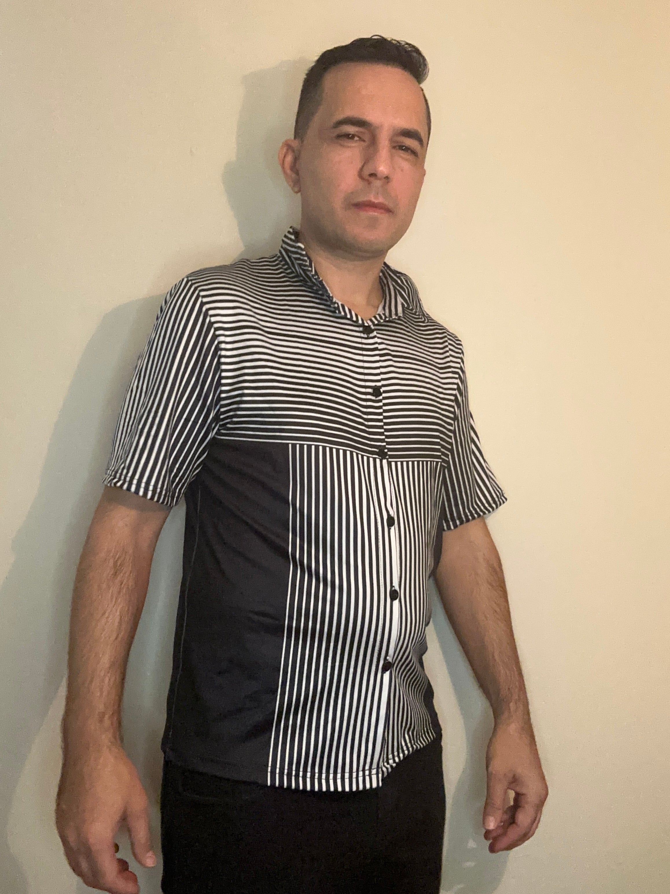 Line 3D,Casual shirt,Short sleeve for men