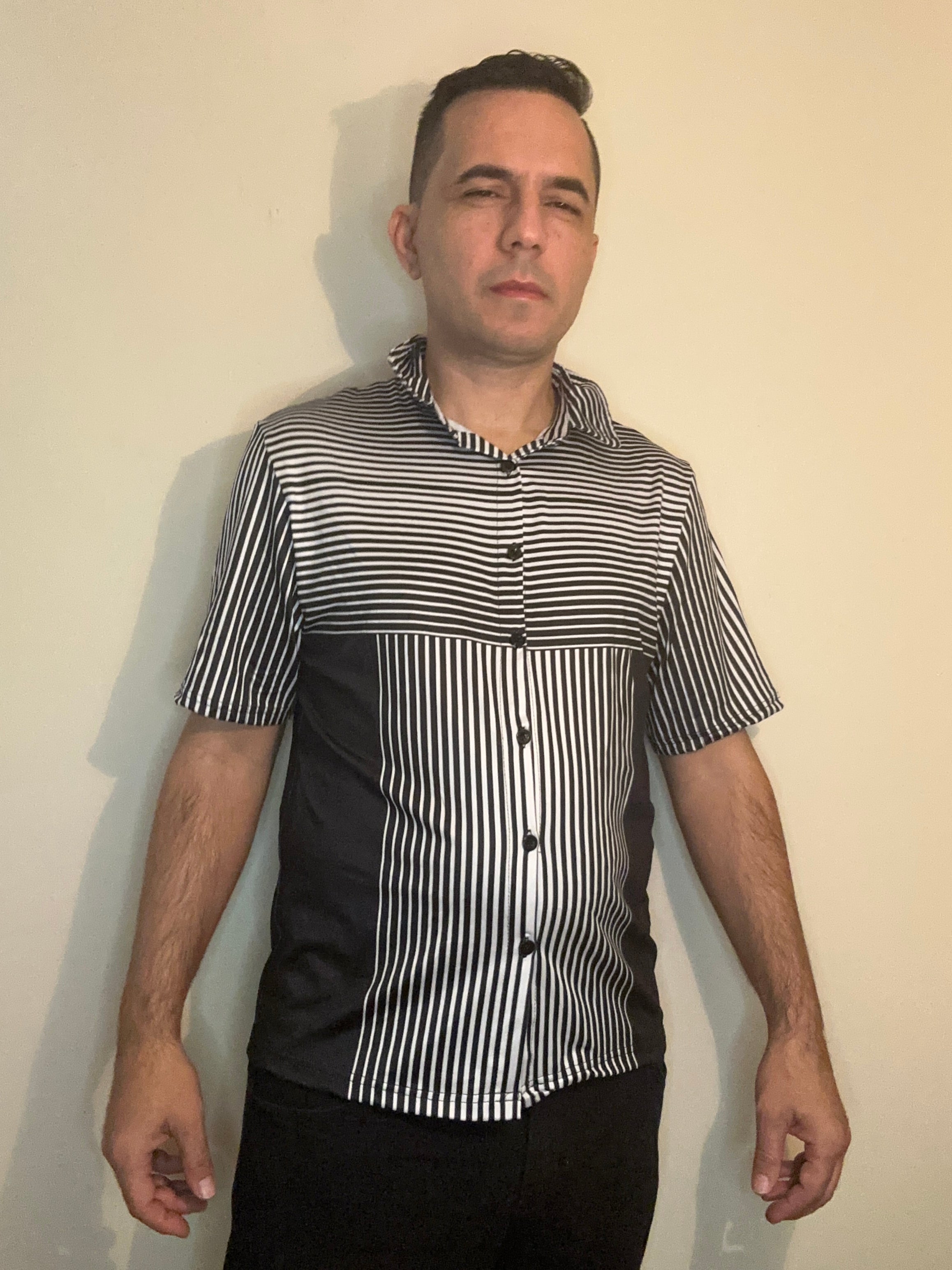 Line 3D,Casual shirt,Short sleeve for men