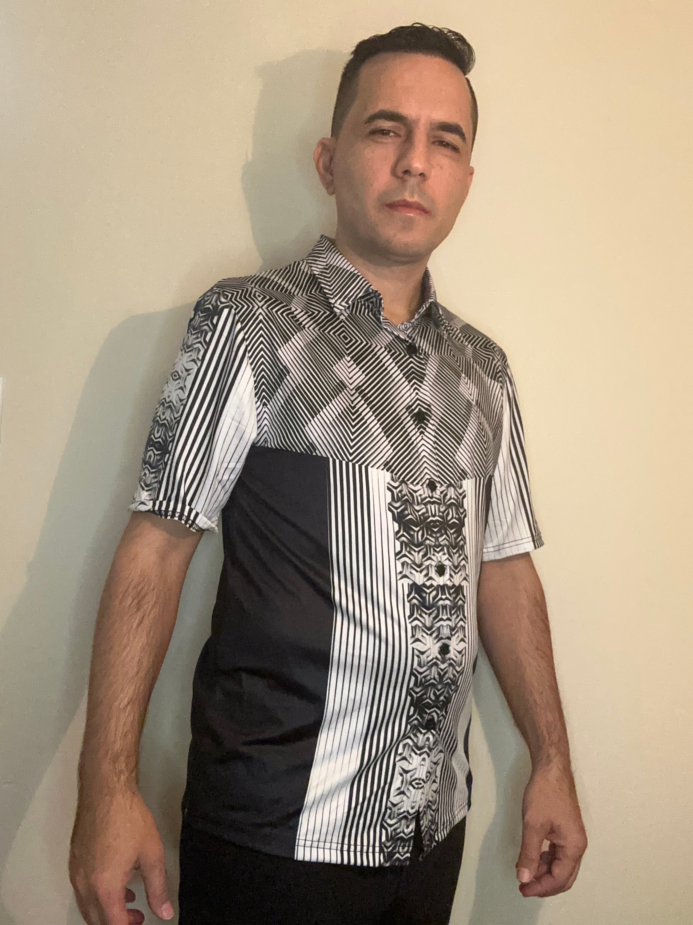 Silver cube,Casual shirt,Short sleeve for men