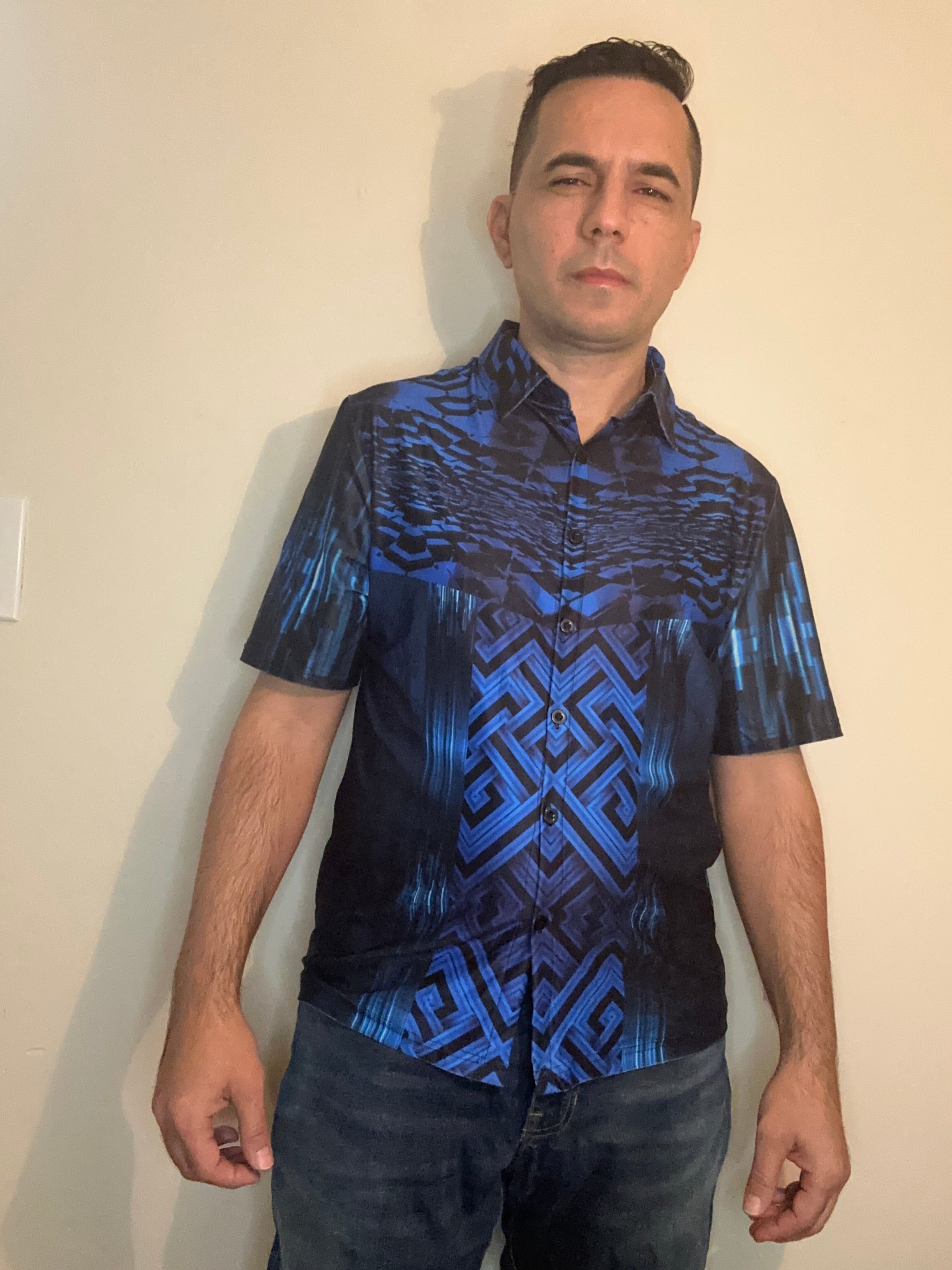 Blue Cube,Casual shirt,Short sleeve for Men