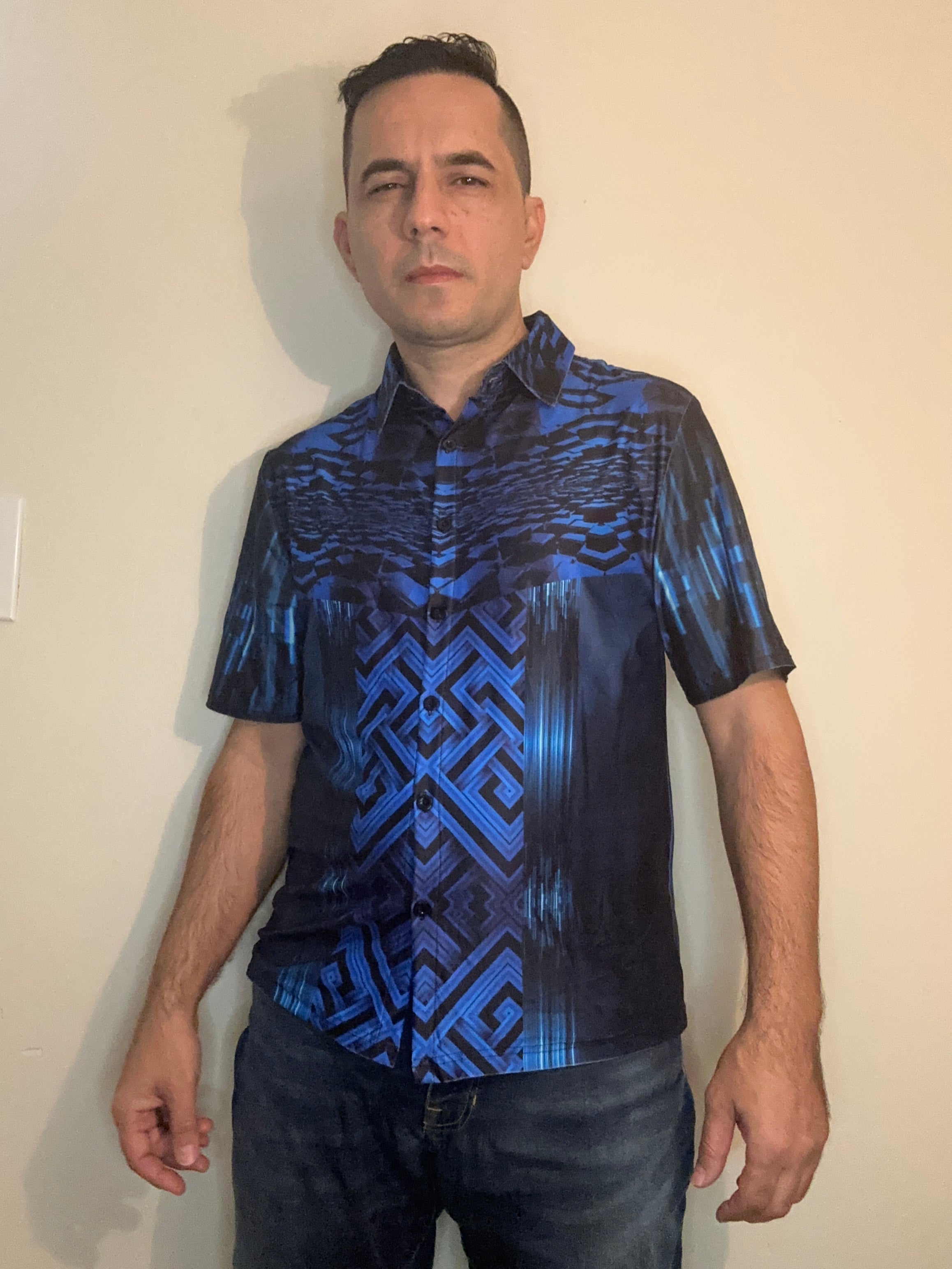Blue Cube,Casual shirt,Short sleeve for Men