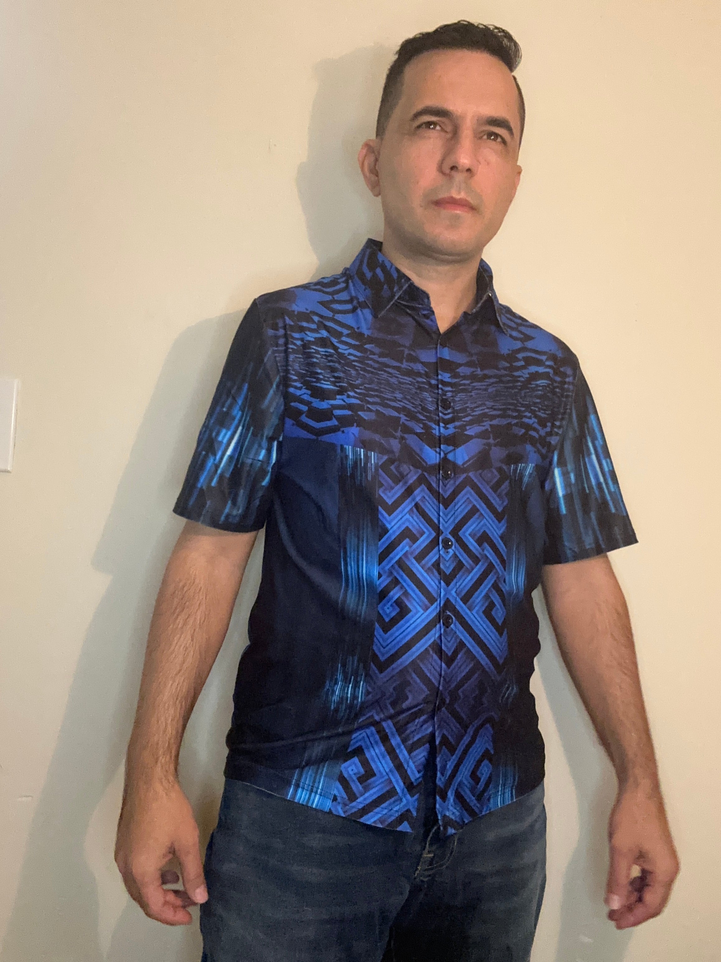 Blue Cube,Casual shirt,Short sleeve for Men