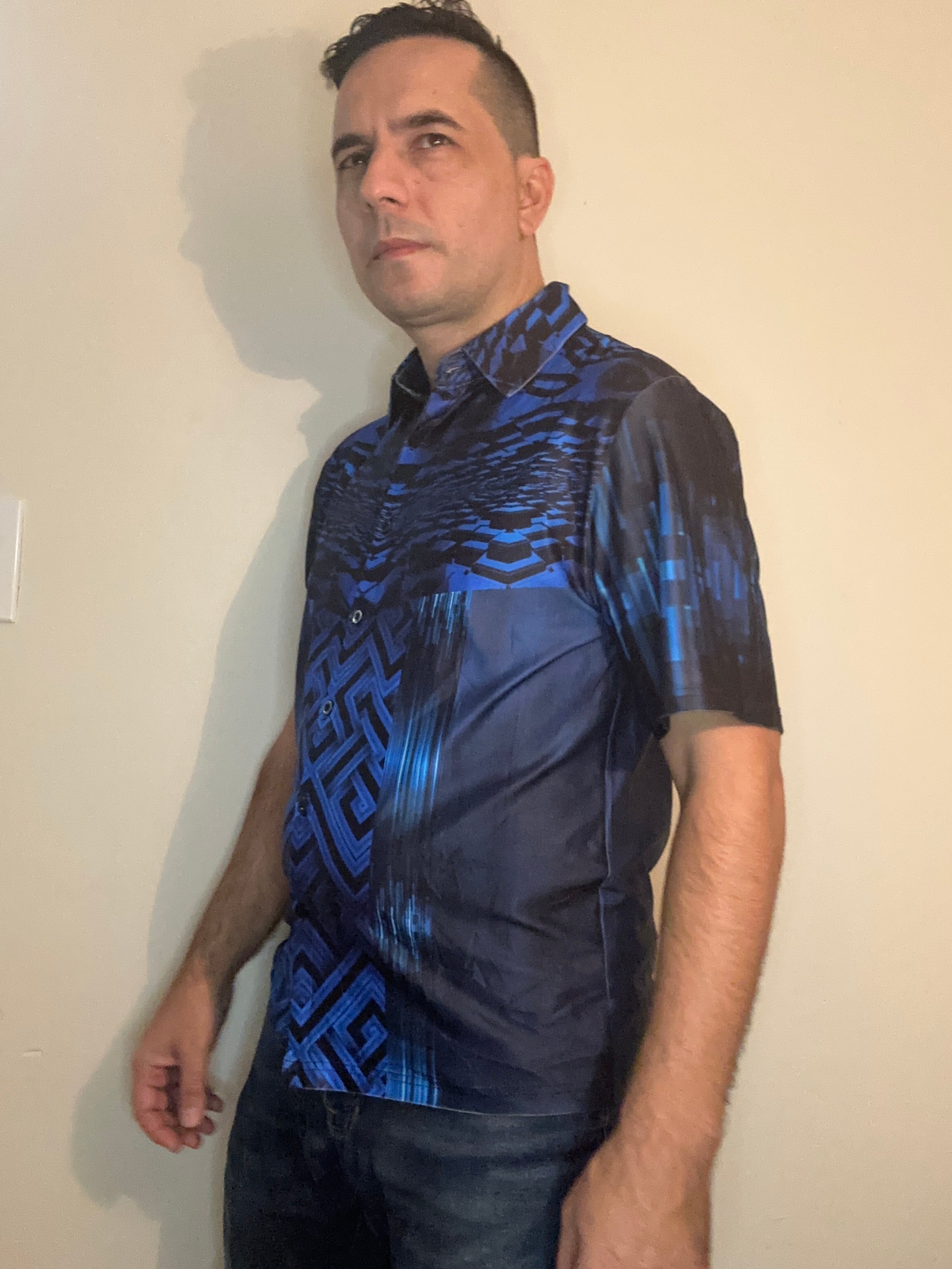 Blue Cube,Casual shirt,Short sleeve for Men