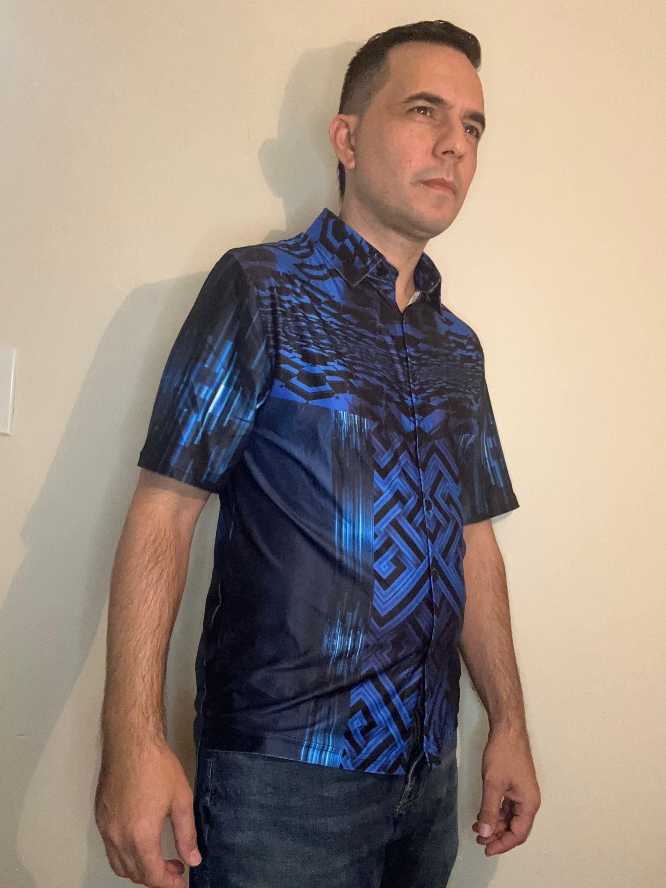 Blue Cube,Casual shirt,Short sleeve for Men