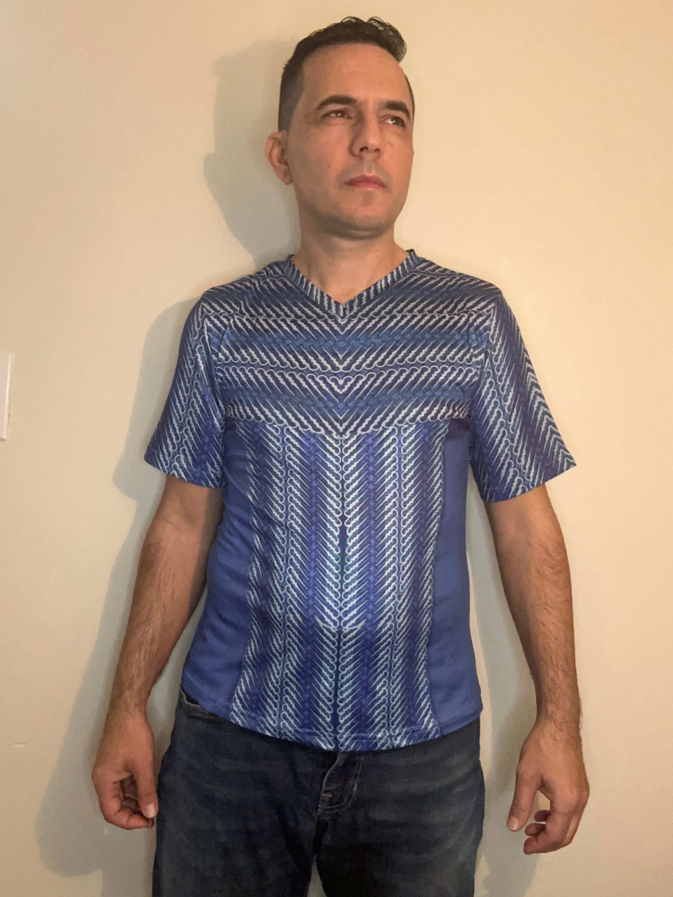 Blue maley,Style:V-neck,Short sleeve for men