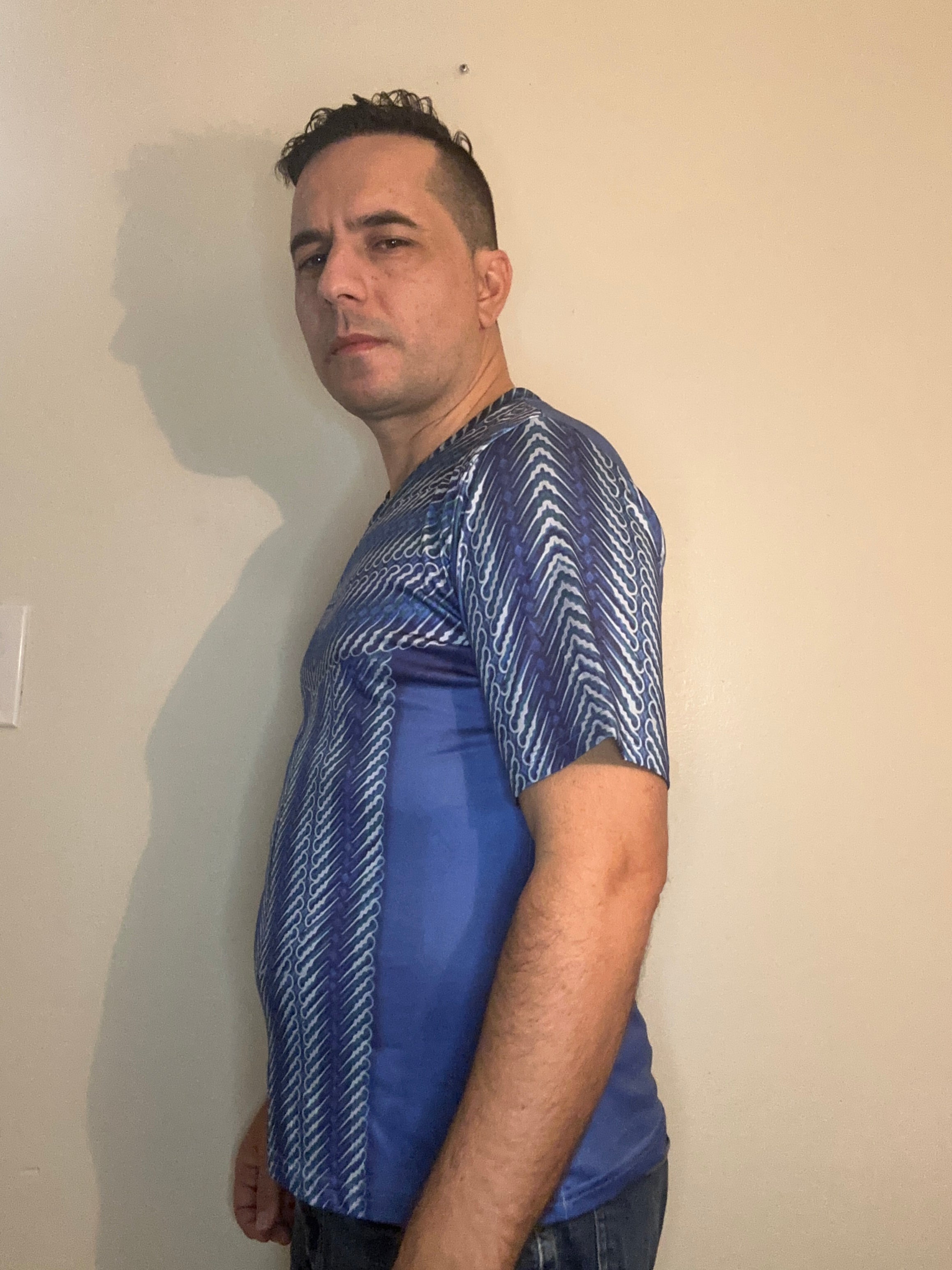 Blue maley,Style:V-neck,Short sleeve for men
