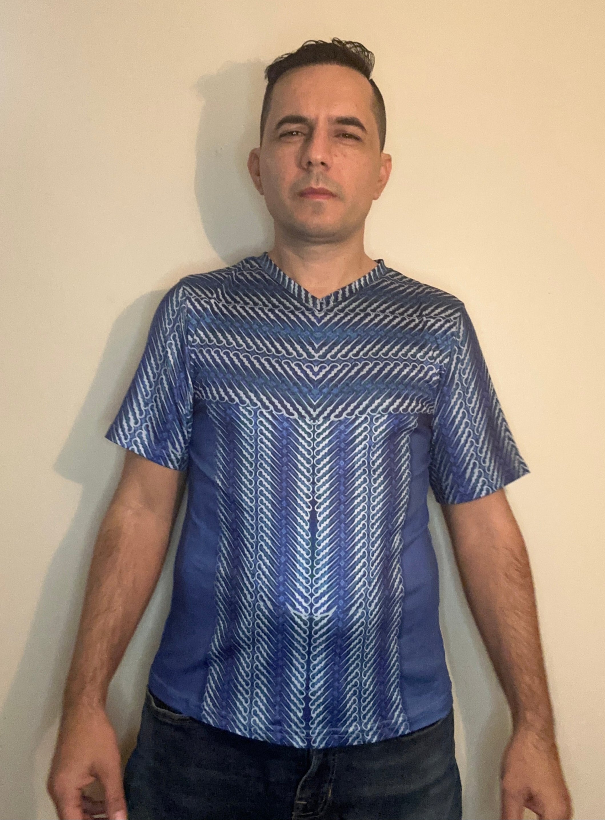Blue maley,Style:V-neck,Short sleeve for men