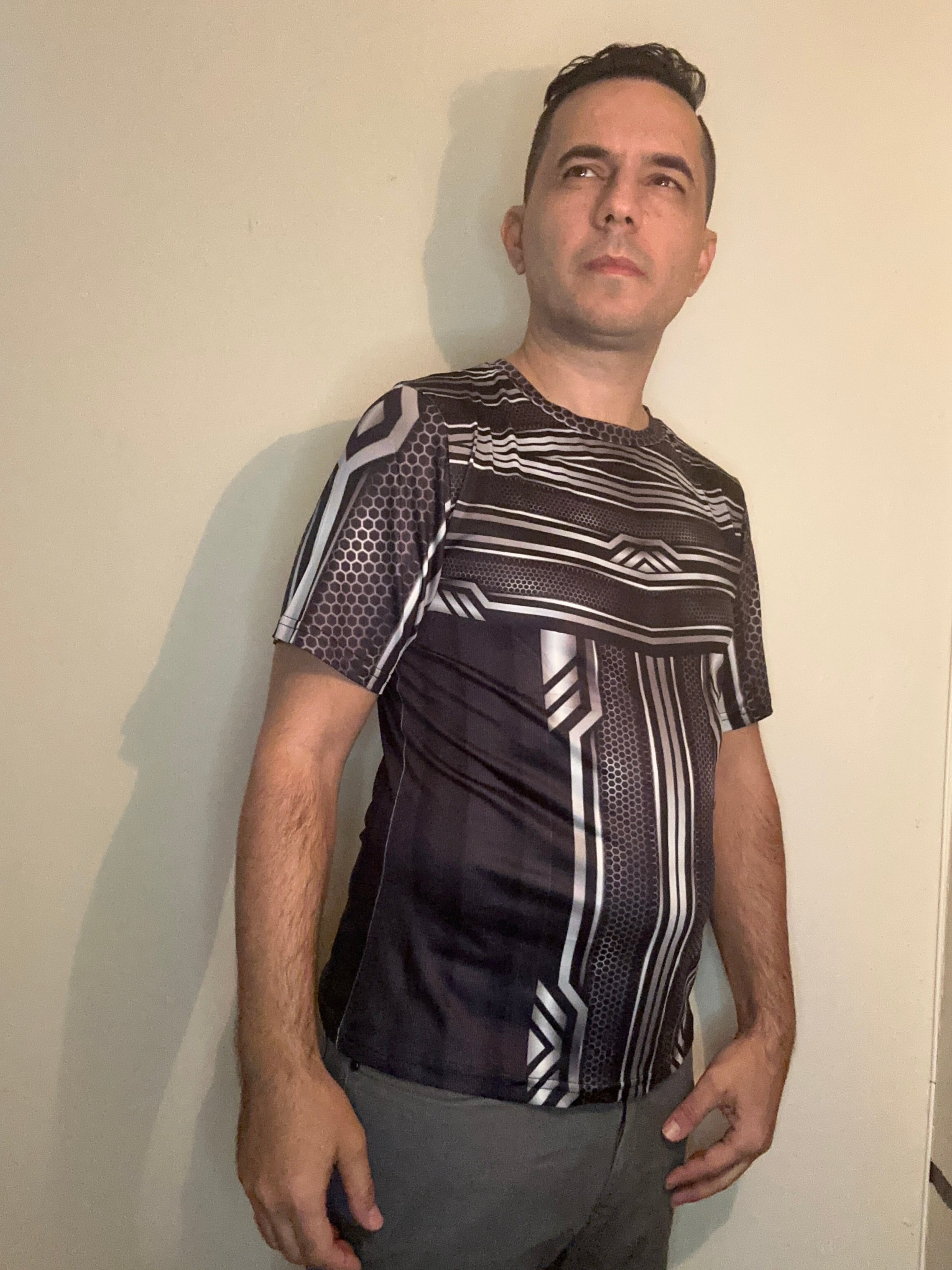 Silver line,O-neck,Short sleeve for men