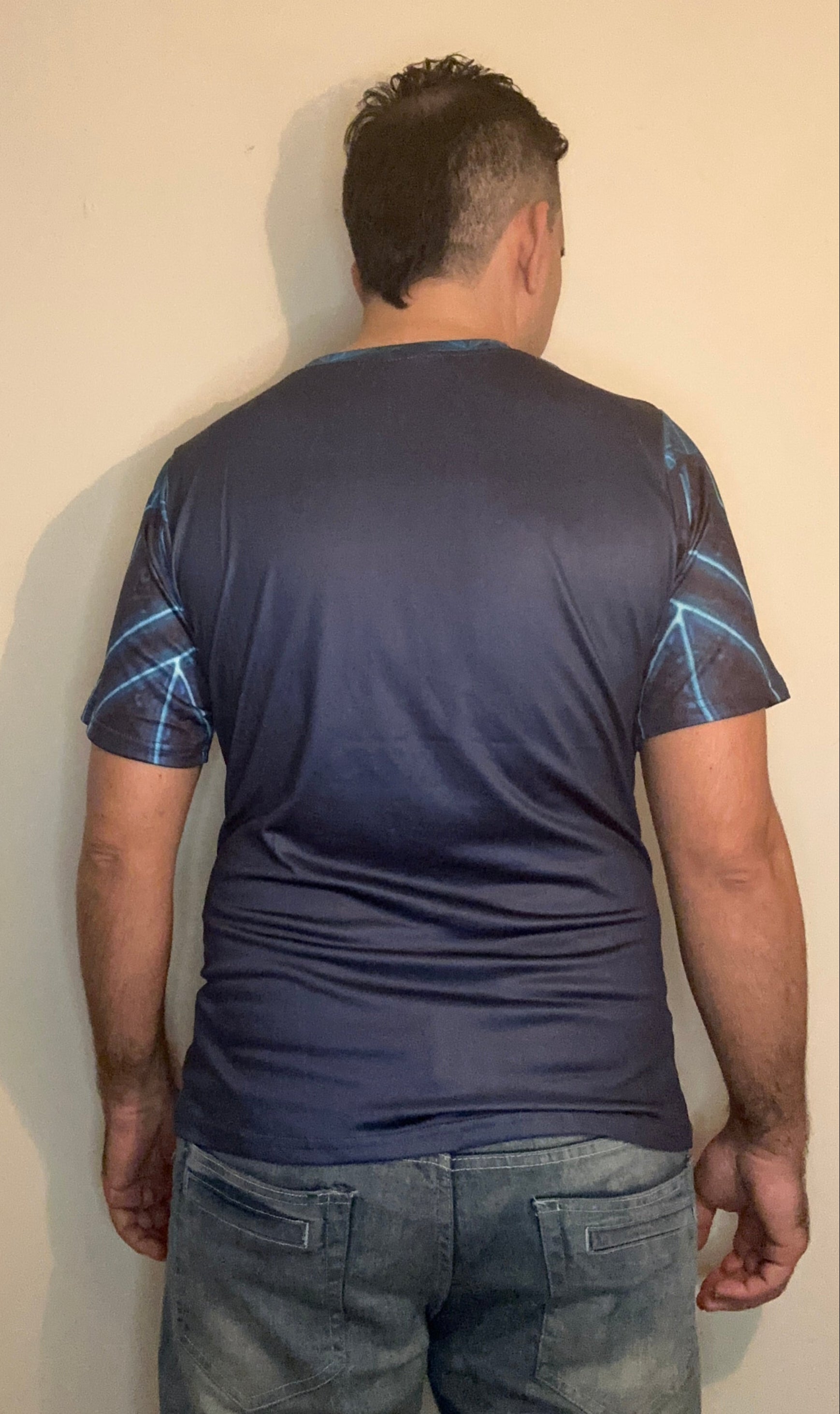 Teal Triangle,V-neck,Short sleeve for men
