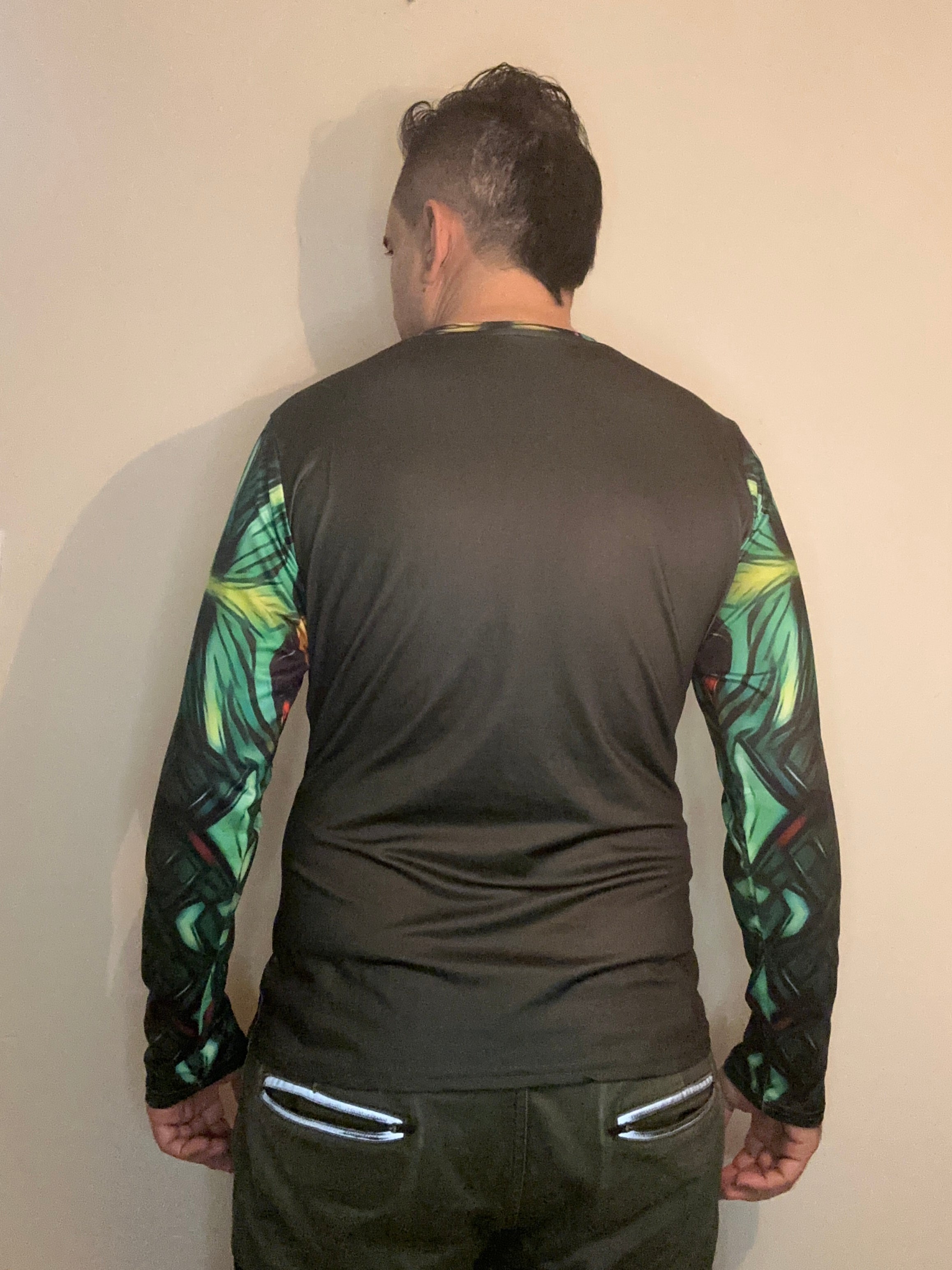 Fire Flower,V-neck,Long sleeve for Men