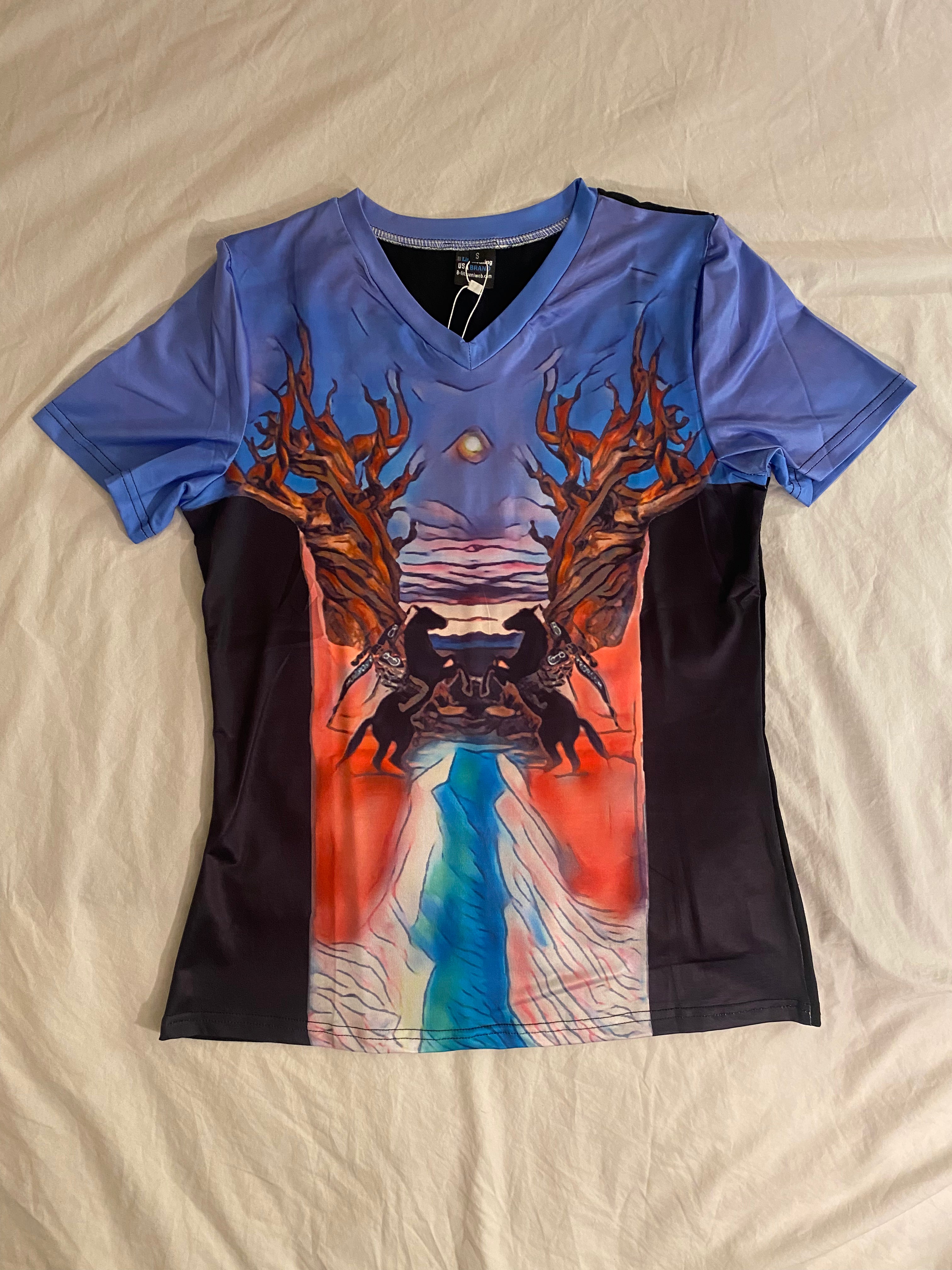 B Lit Clothing Knights Style V-Neck T-Shirt for Women