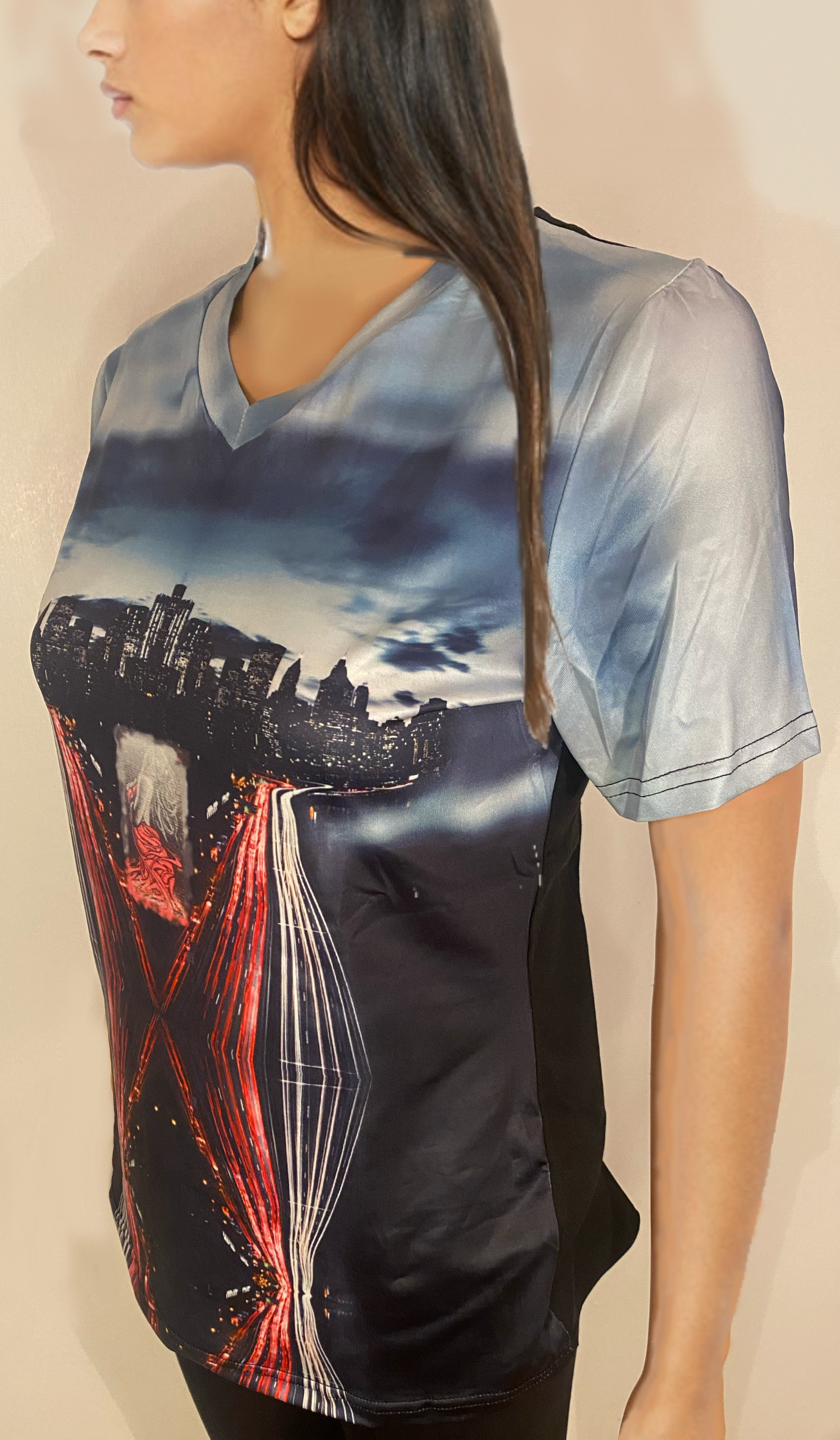 B Lit Clothing NY Style V-Neck T-Shirt for Women