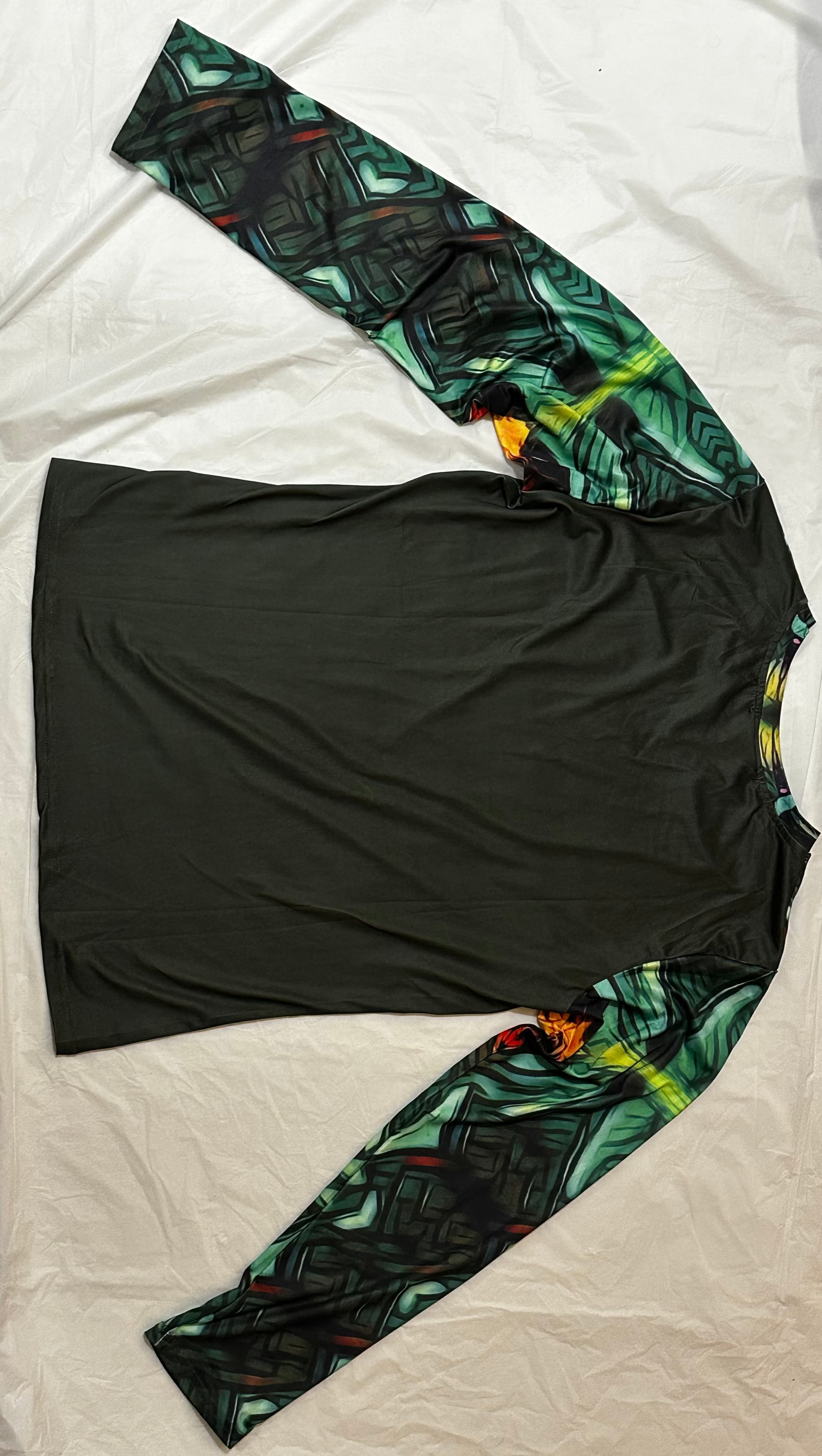 Fire Flower,V-neck,Long sleeve for Men