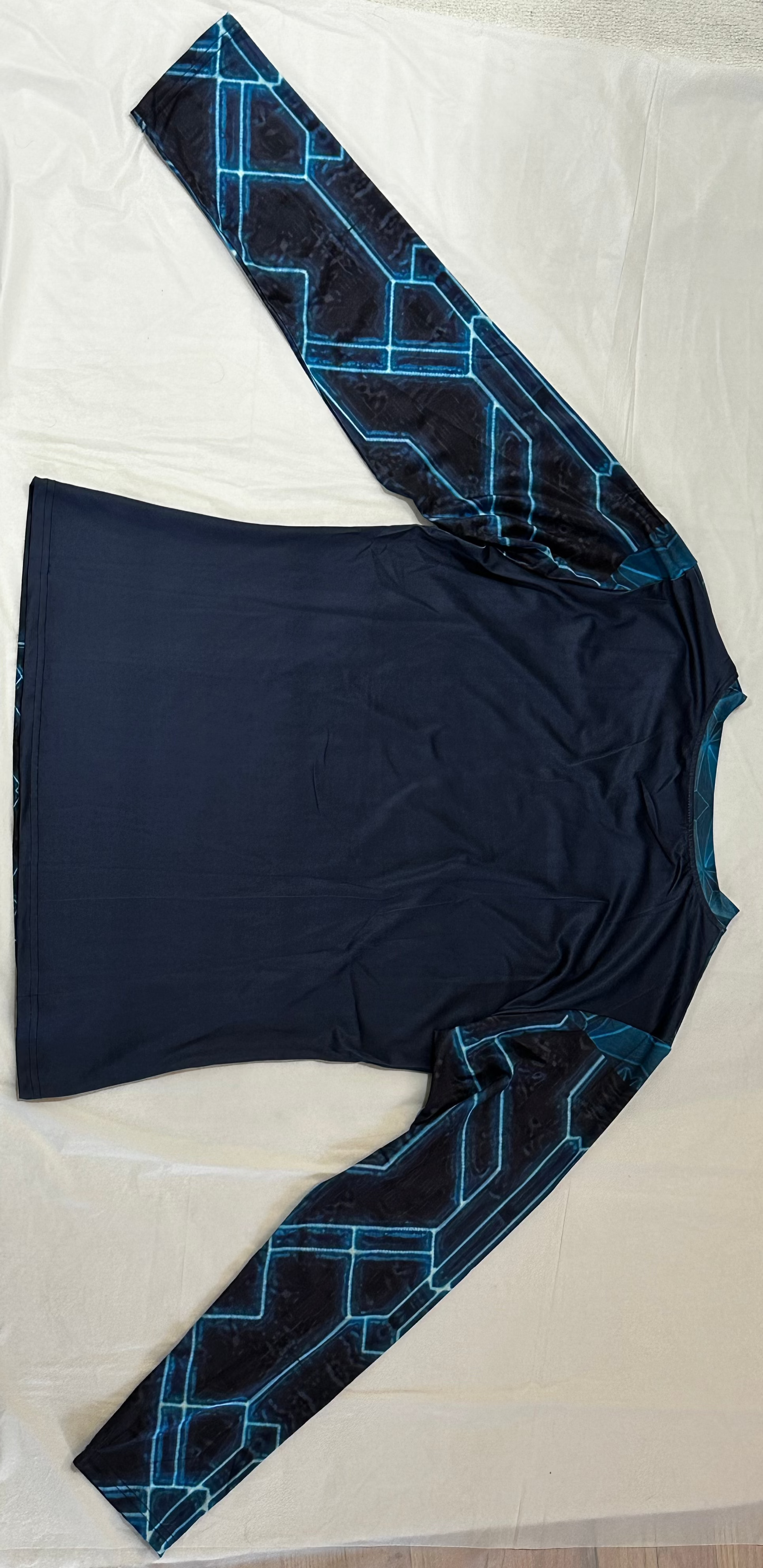 Teal Triangle,V-neck,Long sleeve for men