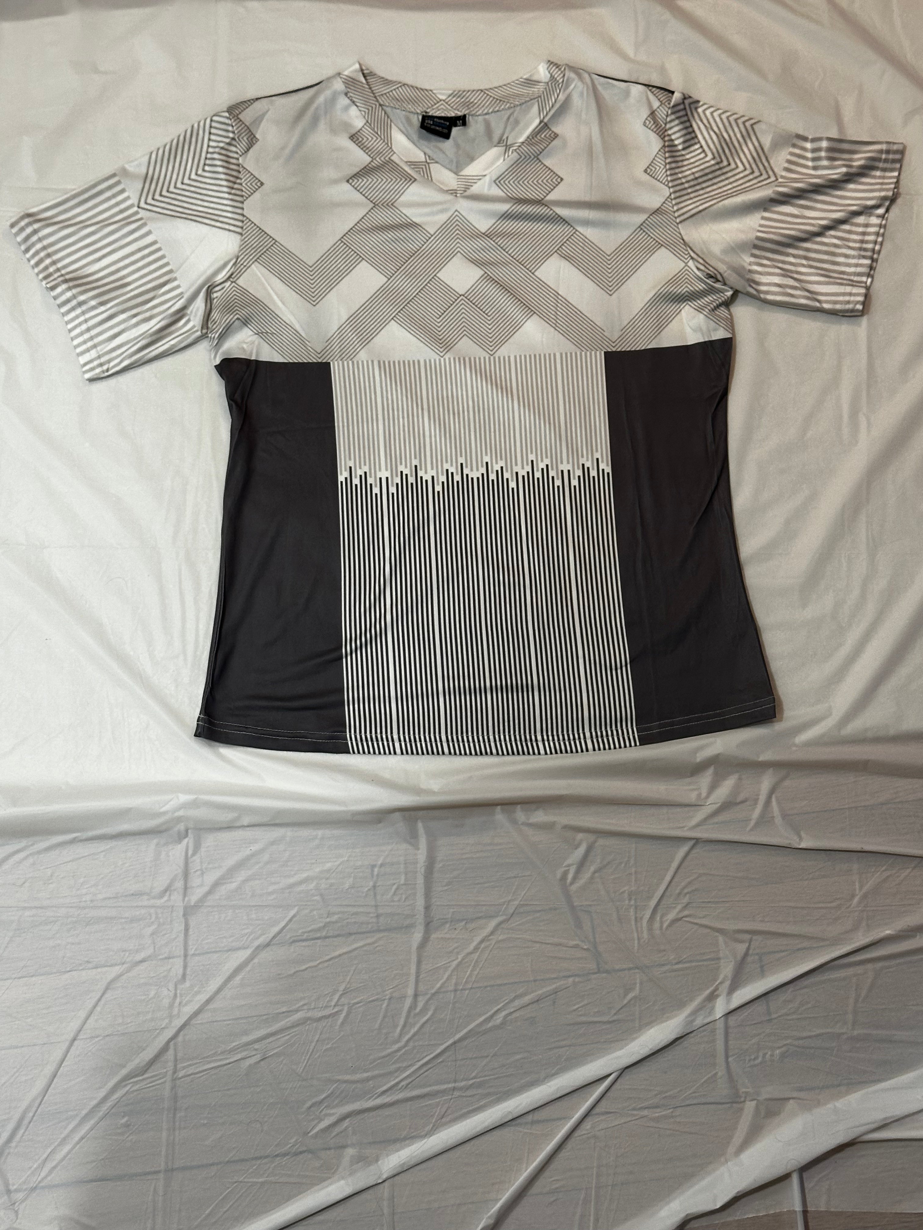 Gray Cube,Style:V-neck,Short sleeve for men