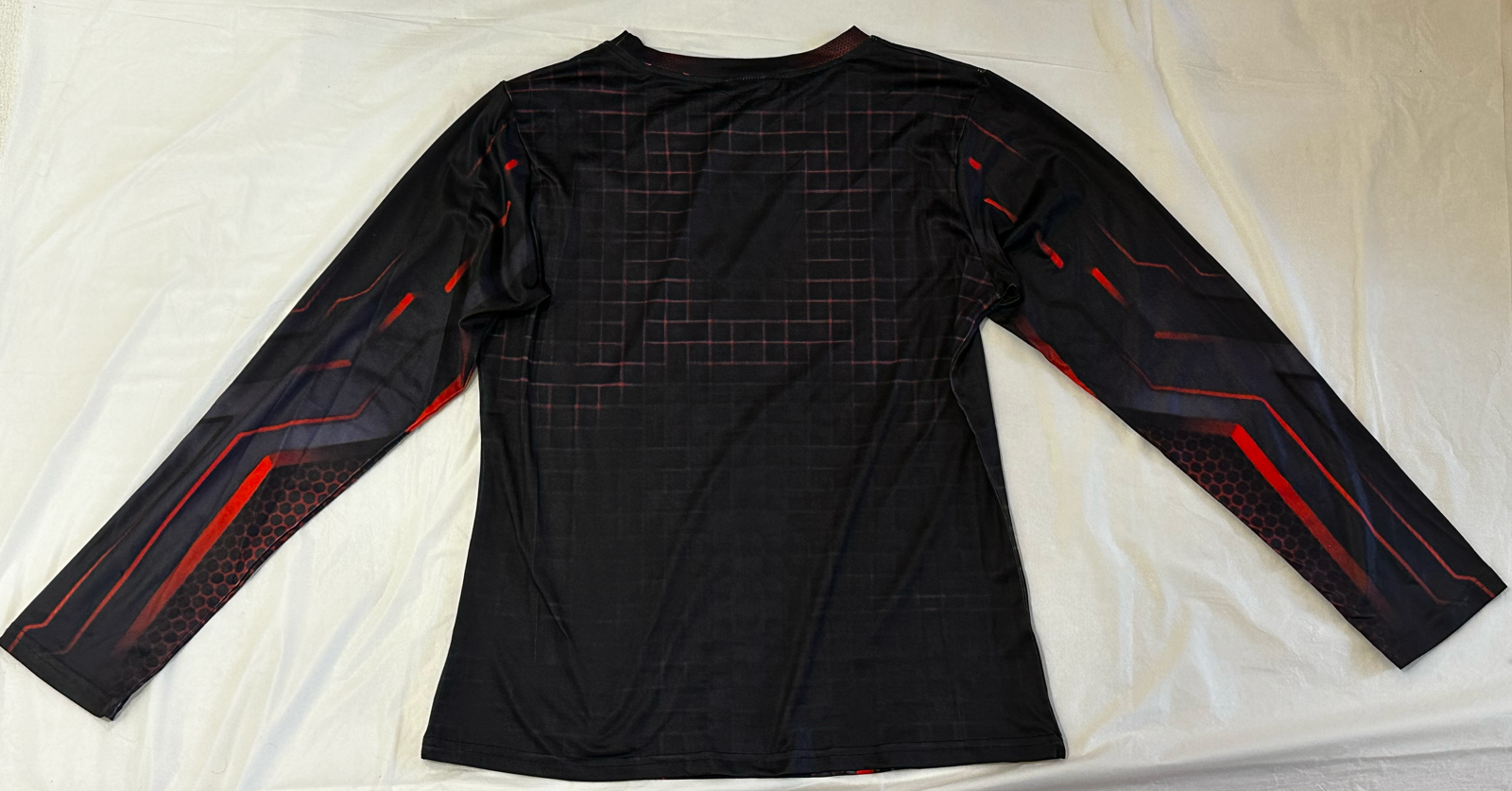 Red techno,O-neck,Long sleeve for men
