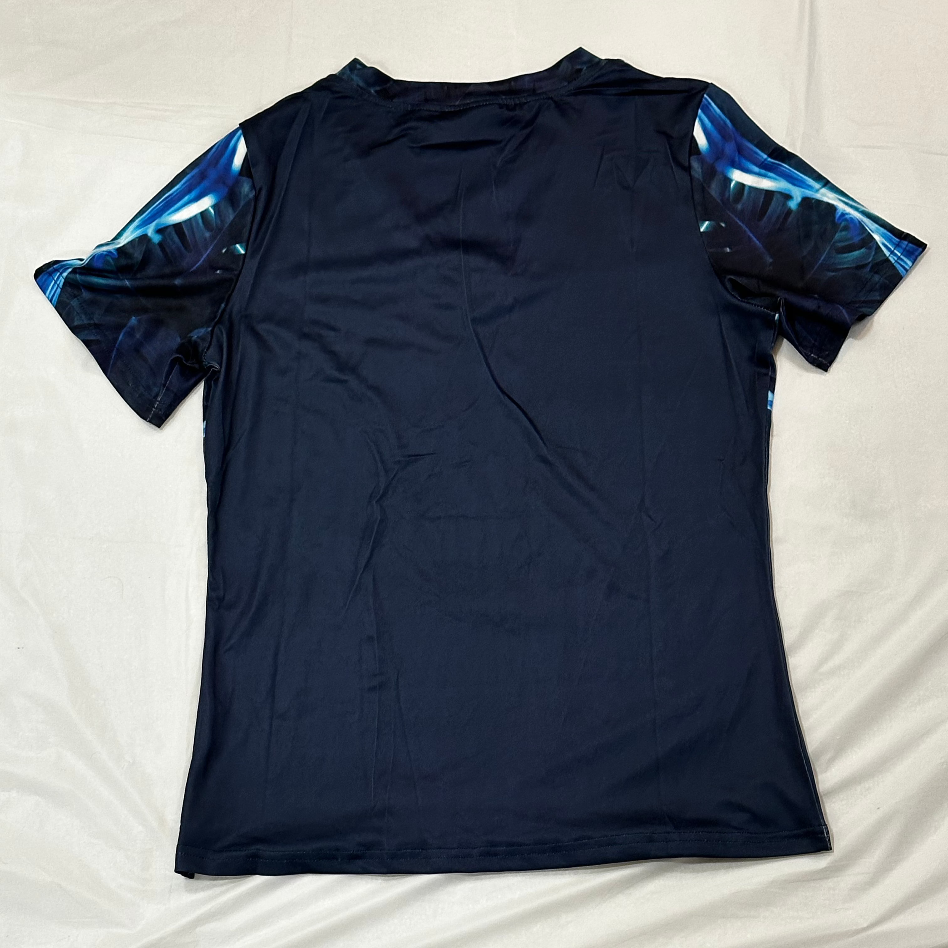 Blue leaf,Style:V-neck,Short sleeve for Women