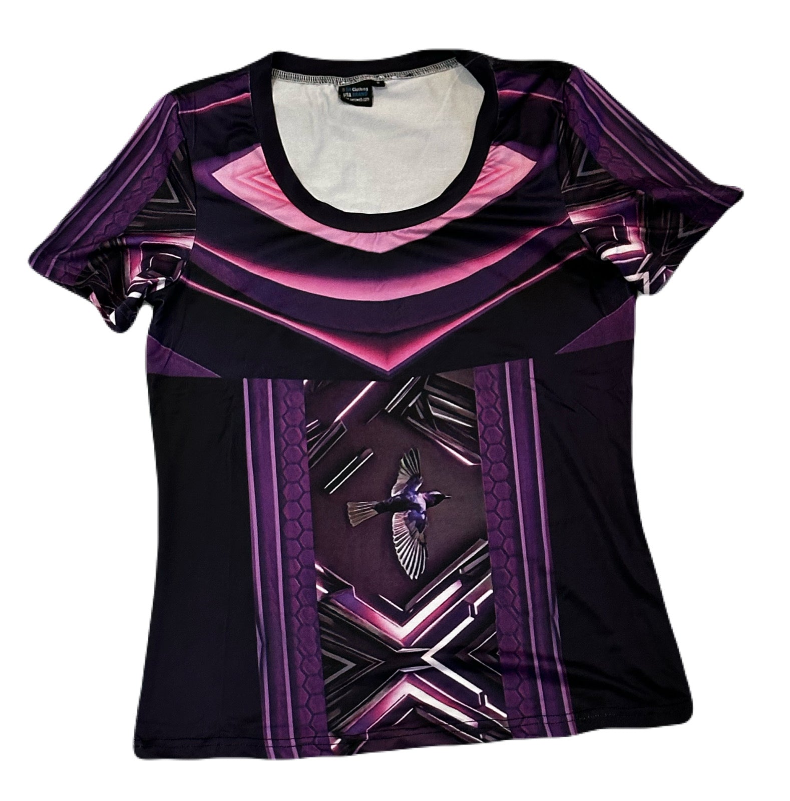 Purple Bird,Style:O-neck,Short sleeve for Women