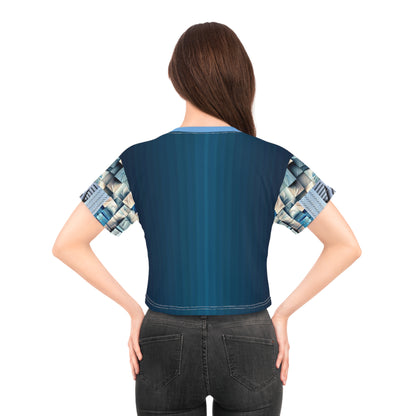 Blue stone,Artistic Crop Tee, Trendy Fashion Top, Unique Summer Shirt, Stylish Graphic Tee, Perfect Gift for Her