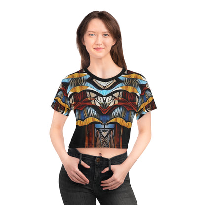 Crop Tee Art Deco with Wood Design