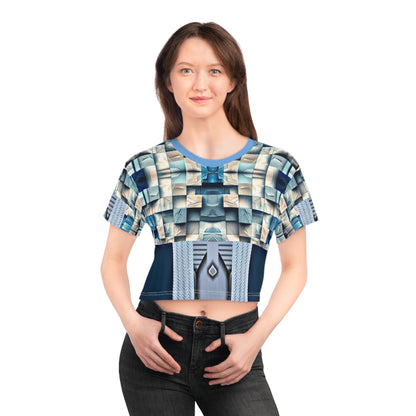 Blue stone,Artistic Crop Tee, Trendy Fashion Top, Unique Summer Shirt, Stylish Graphic Tee, Perfect Gift for Her