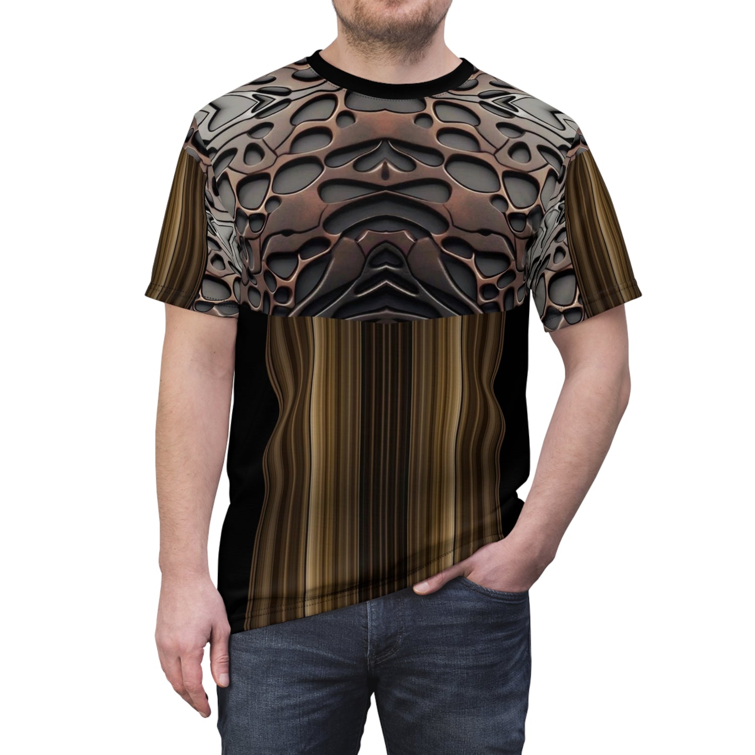 French polish,Stylish Unisex Cut &amp; Sew Tee, Abstract Graphic T-Shirt, Casual Wear, Unique Art Shirt, Trendy Outfit, Elevated Everyday Tee