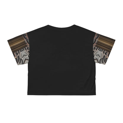 French polish,Chic Abstract Crop Tee, Artful Casual Top, Trendy Summer Tee, Unique Statement Shirt, Monochrome Modern Style, Gift for Fashion Lovers