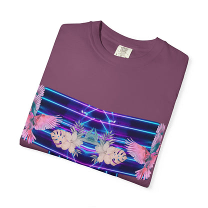 pink robin Hawaii flowers,Unisex Garment-Dyed T-shirt