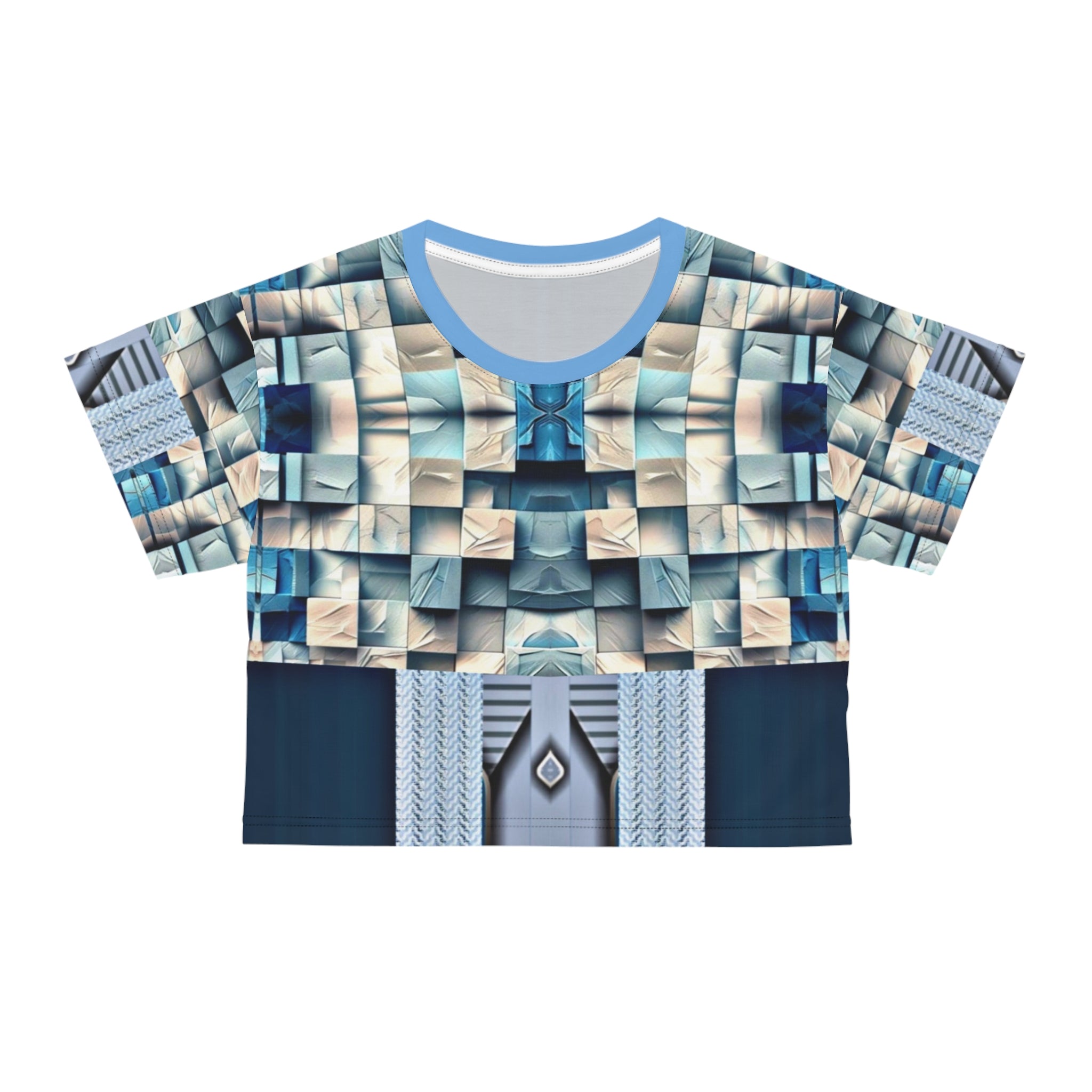 Blue stone,Artistic Crop Tee, Trendy Fashion Top, Unique Summer Shirt, Stylish Graphic Tee, Perfect Gift for Her