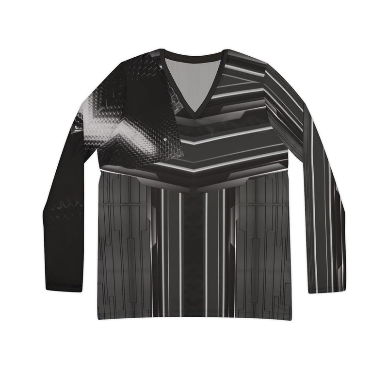 Illyrian.Women's Long Sleeve V-neck Shirt (AOP)
