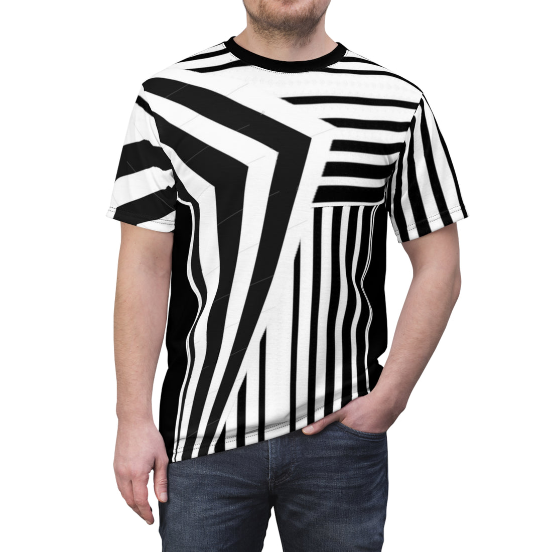White Step,for men,Unisex Cut & Sew Tee (AOP)