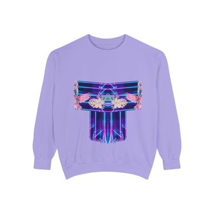 Pink bird.Abstract Neon Prism Sweatshirt