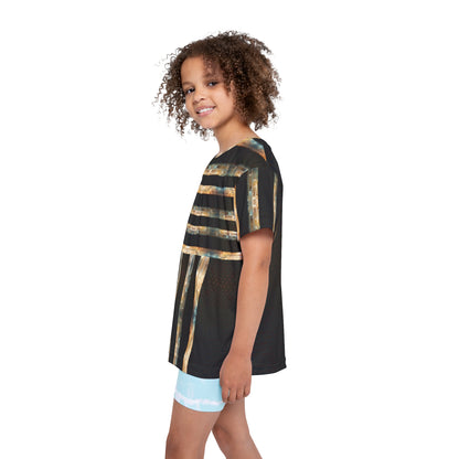 Kids Sports Jersey - Brown Marble Print
