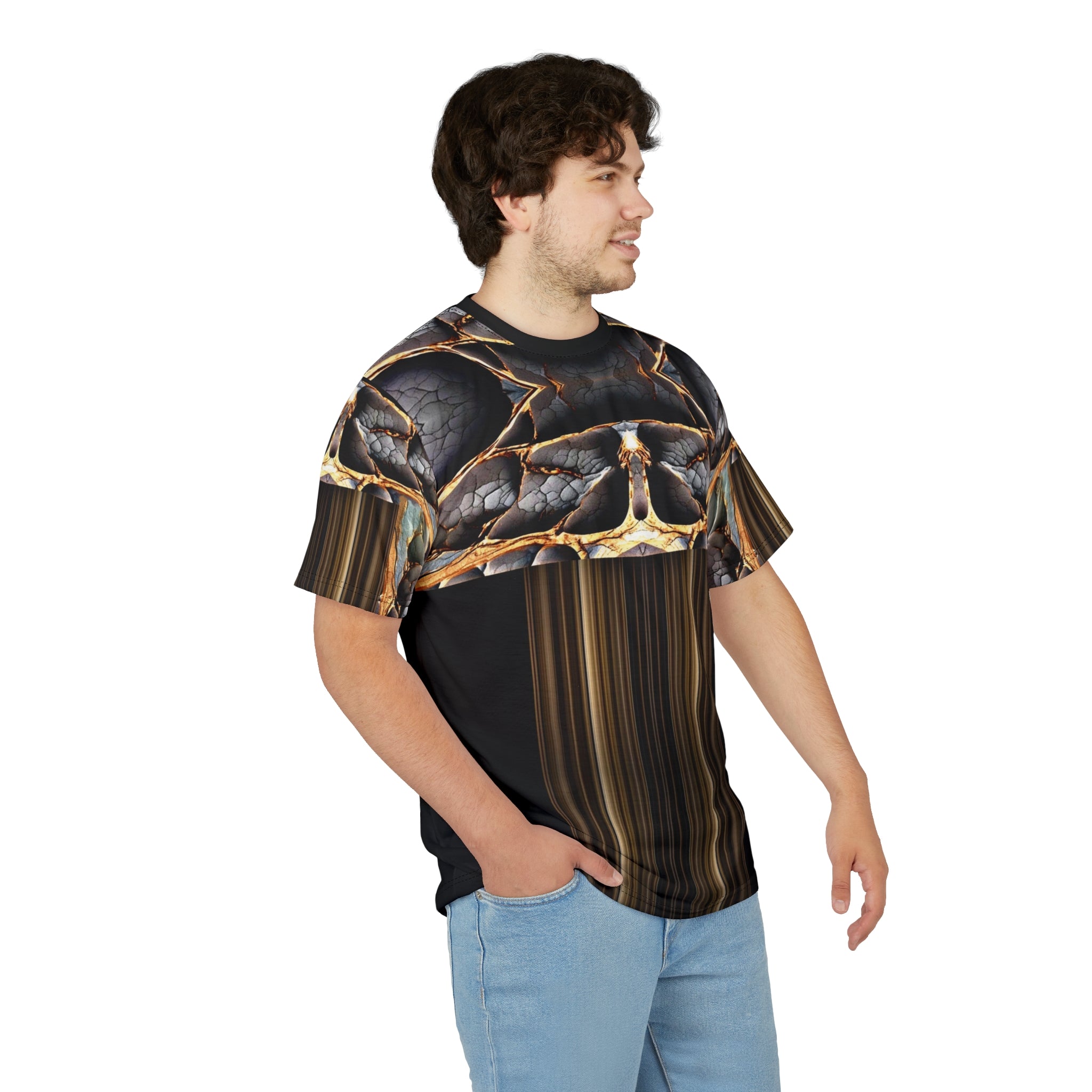 Broken stone,Abstract Art Unisex Tee, Artistic T-Shirt, Graphic Top, Unique Casual Wear, Gift for Art Lovers, Trendy All-Over Print Shirt