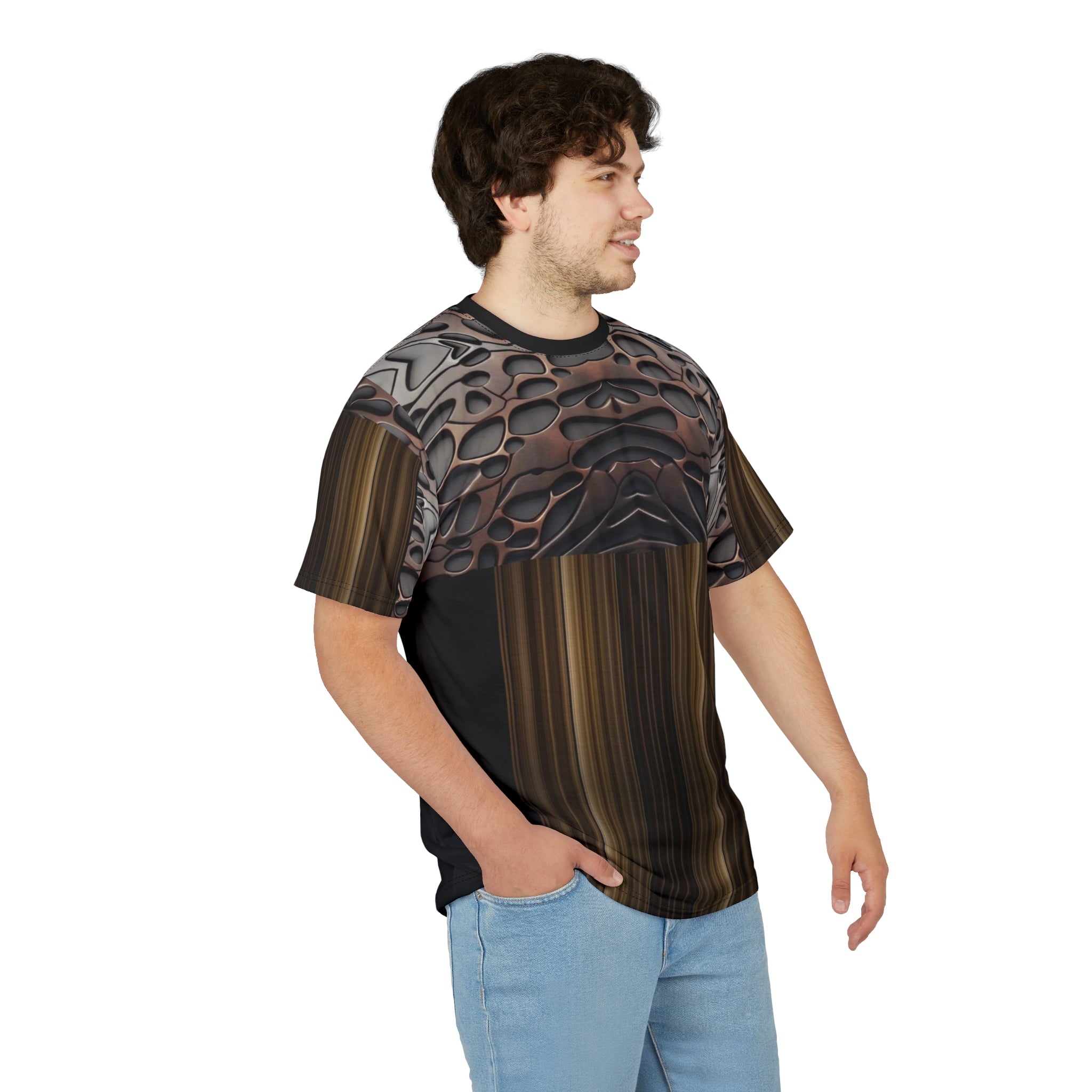 French polish,Stylish Unisex Cut &amp; Sew Tee, Abstract Graphic T-Shirt, Casual Wear, Unique Art Shirt, Trendy Outfit, Elevated Everyday Tee