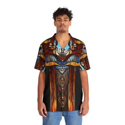 Art deco with wood design ,Hawaiian Shirt Men&