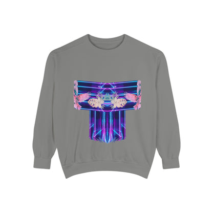 Pink bird.Abstract Neon Prism Sweatshirt