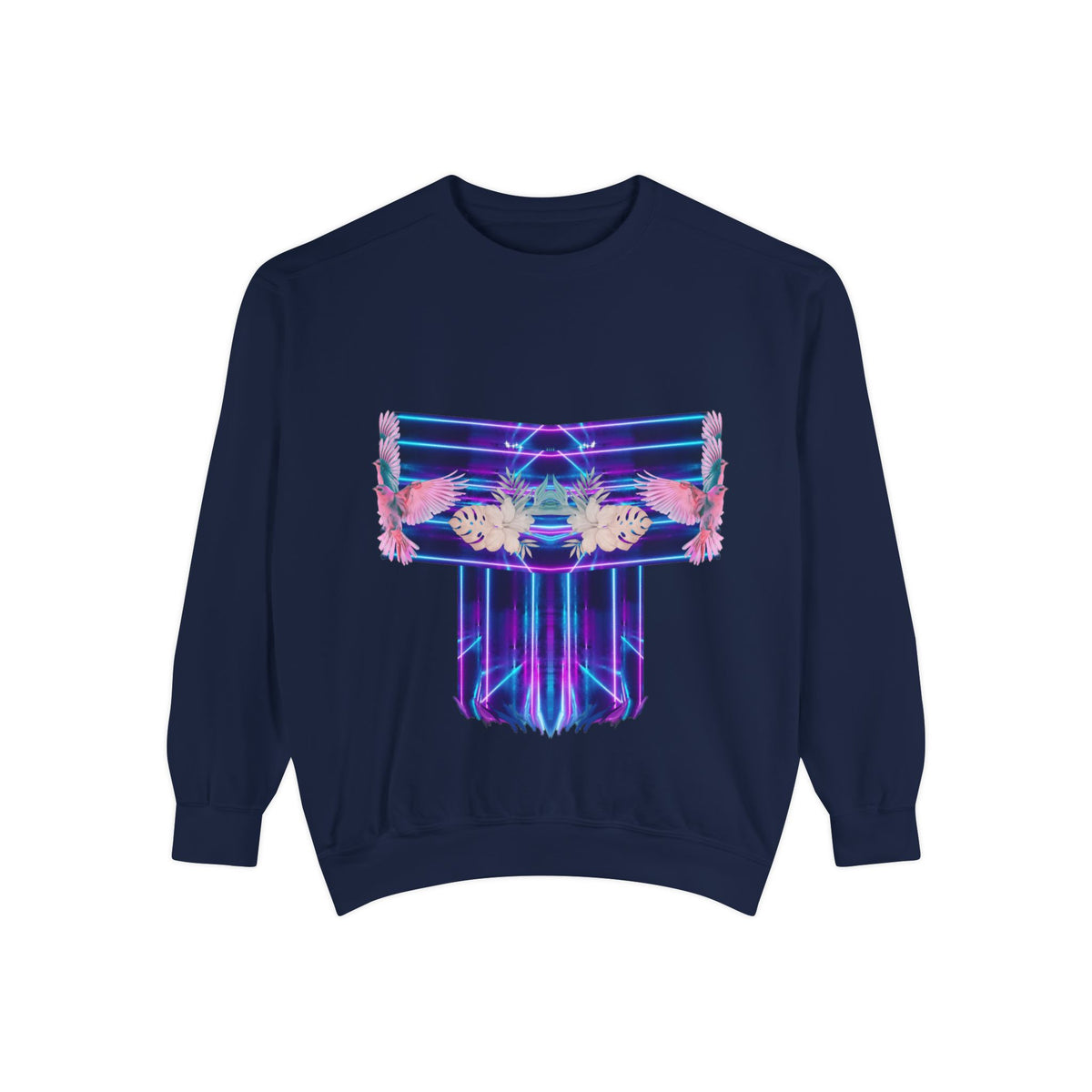 Pink bird.Abstract Neon Prism Sweatshirt