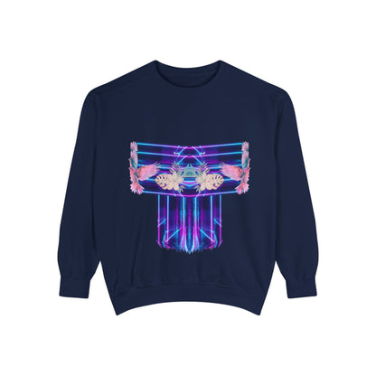 Pink bird.Abstract Neon Prism Sweatshirt