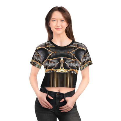 broken stone,Stylish Crop Tee - Artful 3D Abstract, Trendy Summer Apparel, Festival Wear, Casual Chic Top, Unique Gift Idea