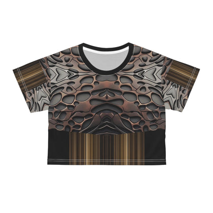 French polish,Chic Abstract Crop Tee, Artful Casual Top, Trendy Summer Tee, Unique Statement Shirt, Monochrome Modern Style, Gift for Fashion Lovers