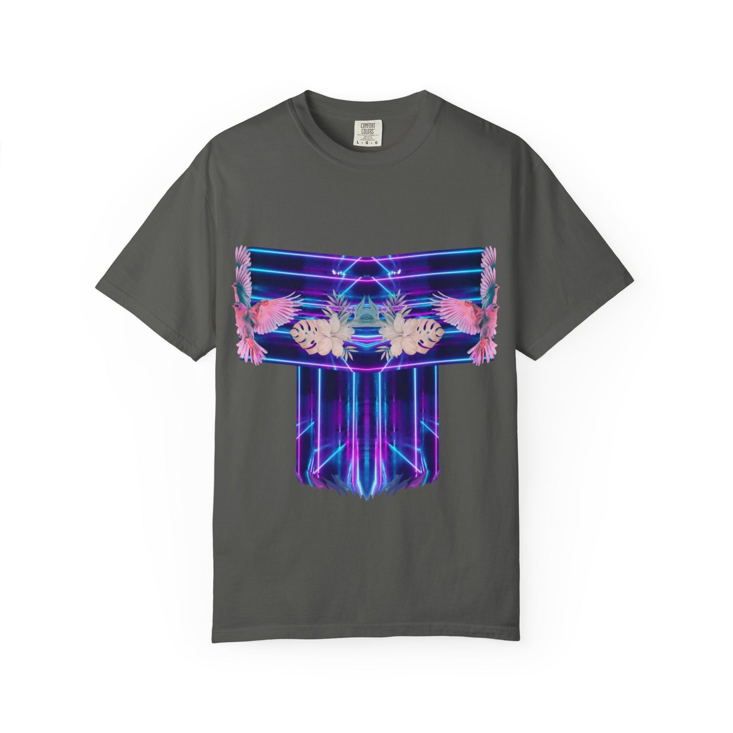 pink robin Hawaii flowers,Unisex Garment-Dyed T-shirt