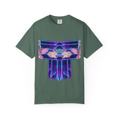 pink robin Hawaii flowers,Unisex Garment-Dyed T-shirt